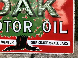 Rare Oak Motor Oil Double Sided Porcelain Sign 6