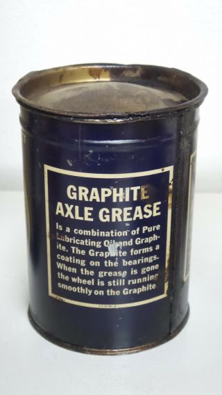 Vintage NOURSE OIL COMP.  ONE POUND AXLE GREASE Metal Gas Oil Tin ONE 2