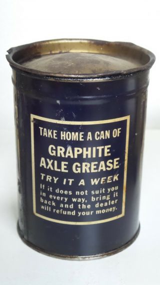 Vintage NOURSE OIL COMP.  ONE POUND AXLE GREASE Metal Gas Oil Tin ONE 3