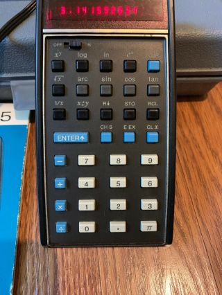 Vintage HP - 35 LED Scientific Calculator W/ Leather Case,  Charger,  Booklet,  & Box 2