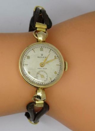 Vintage Ladies Rolex Precision 9ct Solid Gold Wrist Watch C1950 