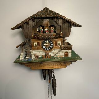 Vintage Large Swiss Cuckoo Clock - Lotscher - St.  Bernard - Please Read