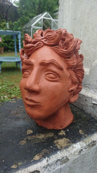 Large Ancient Roman Terracotta Male Figure Head Bust 26cm High
