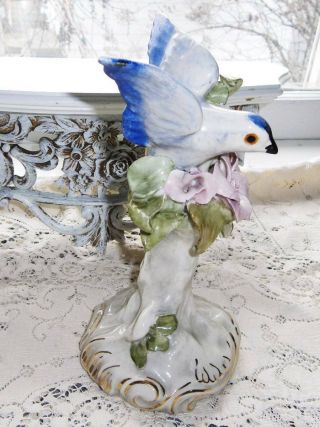 Lovely Vintage 1940 ' s Cordey Bluebird on a Branch Figurine 3