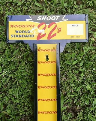 Winchester Shoot 22’s Metal Wall Mount Dispenser Store Display Rack Advertising 2