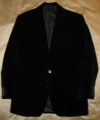 Elegant Vintage Sulka Black Velvet Sb Peak Smoking Jacket Sport Coat 40 R