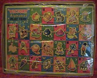 Victory Alphabet Play Tray No.  2 Wood Alphabet Puzzle Made In England