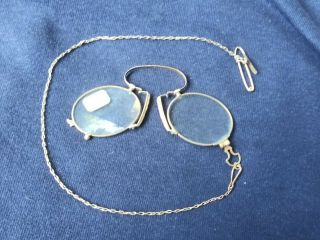 Antique 14k Spectacles Victorian Folding Lorgnette Opera Glasses 14k Eyeglasses