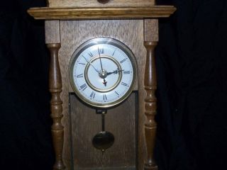 Antique Looking Mahogany Hanging Wall Clock,  Battery Powered,  17 