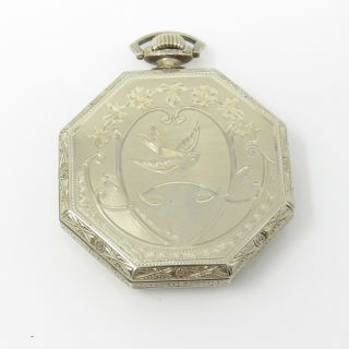 Nyjewel Vintage Antique Waltham 14k White Gold Pocket Watch Running 62g