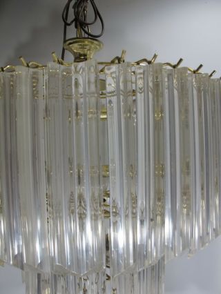 Vintage American lucite oval chandelier D8649 3