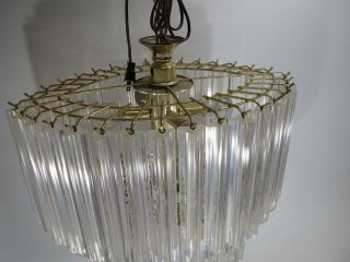 Vintage American lucite oval chandelier D8649 4