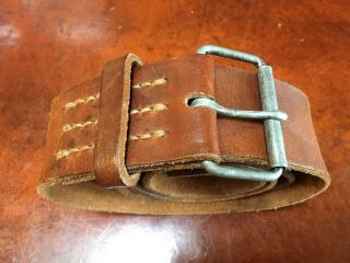 Ww2 Russian Leather Belt - Waist Size 32 To 39