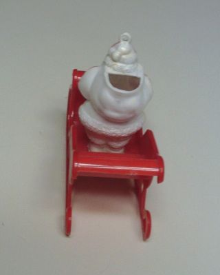 Vintage plastic SANTA and SLEIGH lollipop holder Candy Container plus DEER 3