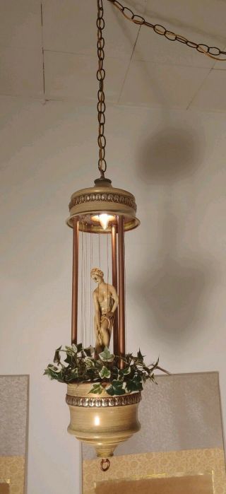 Vintage Oil Rain Lamp 28 " X 9 " Greek Goddess.