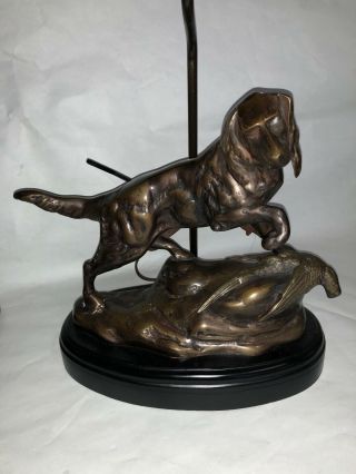 Vintage Hunting Labrador Dog Table Lamp - Brass Or Bronze No Shade