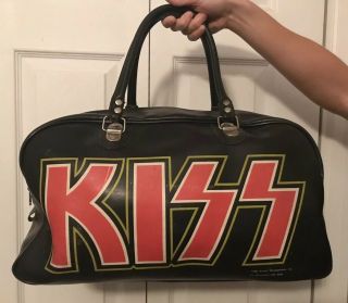 Rare Kiss 1980 Aussie Leather Sports Bag Australia,  Mego & Aucoin Large Bag