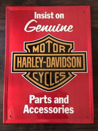 Vintage Harley Davidson Motorcycle Tin Advertising 24 X 17 Dealer Sign