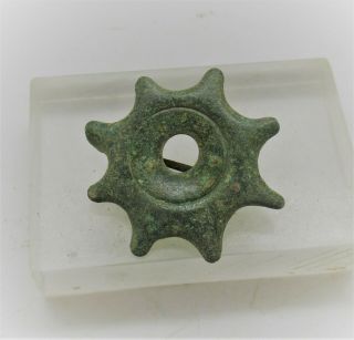 Ancient Roman Bronze Plate Type Brooch In The Form Of A Sun 200 - 300ad