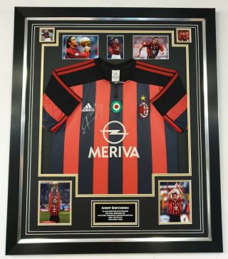 Rare Andriy Shevchenko Signed Shirt Autographed Jersey Ac Milan Display