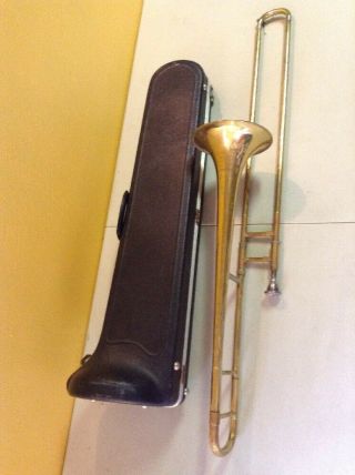 Vintage Rmc Martin Imperial Elkhart Ind Official Music Man Model Trombone & Case