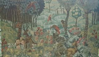 Stunning Vintage French - Found German Medieval 19thc Style Tapestry Tapisserie