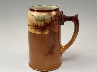 American Lenox Belleek Pinecone Decorated Mug Tankard