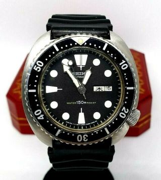 Vintage Seiko Turtle Kanji Day 6309 - 7049 Divers Automatic Watch Hong Kong Dial
