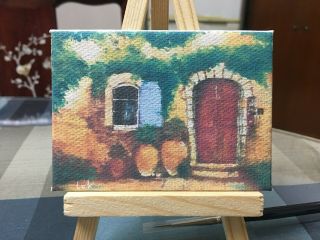 Aceo Hand Painting Oil Painting On Canvas - House By Chi Lok