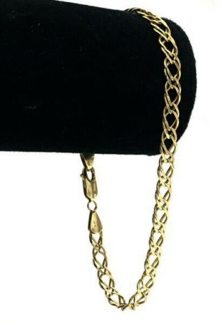Vintage 14k Yellow Gold Double Link Chain Bracelet 8.  5 " Long 6.  5 Grams