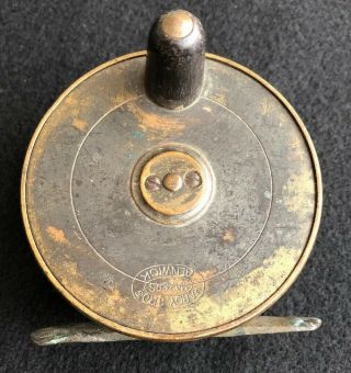 Hardy Bros Alnwick Brass Fly Fishing Reel 2.  75” Diameter Antique