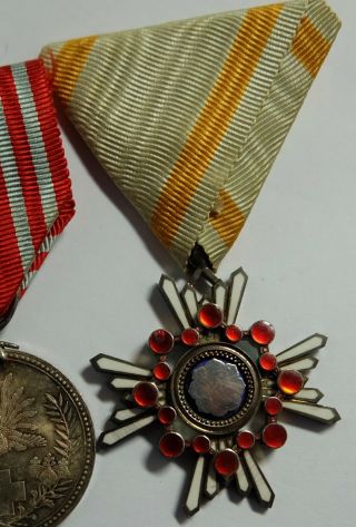 Japanese Order Of Sacred Treasure 6th Class Badge Japan Medal Sterling Silver