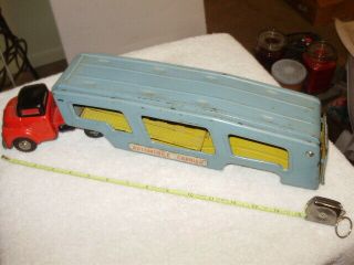 Vintage Japan Tin Friction Toy Truck/car Automobile Carrier.