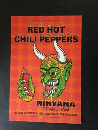 Rossit Red Hot Chili Peppers Nirvana Pearl Jam Poster Rare Not Klausen Ap