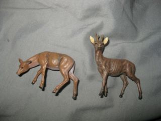 Preiser Elastolin Germany Roe Deer Buck & Doe Plastic 1:25 Scale Zoo Animals