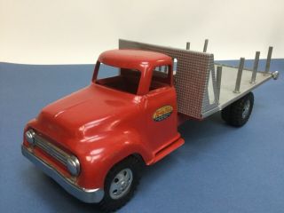 1955 Vintage Tonka Red Ford Toy Lumber Delivery Truck Flatbed Interchangable