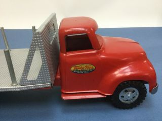 1955 Vintage TONKA Red Ford Toy Lumber Delivery Truck Flatbed Interchangable 3