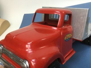 1955 Vintage TONKA Red Ford Toy Lumber Delivery Truck Flatbed Interchangable 5