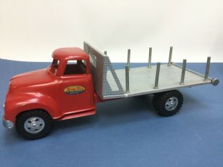 1955 Vintage TONKA Red Ford Toy Lumber Delivery Truck Flatbed Interchangable 7