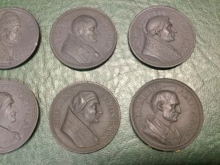 Set of 15 Rare Antique 18th Century Wedgwood Basalt Medallions Popes by Dassier 3