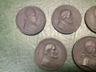 Set of 15 Rare Antique 18th Century Wedgwood Basalt Medallions Popes by Dassier 4