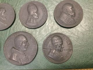 Set of 15 Rare Antique 18th Century Wedgwood Basalt Medallions Popes by Dassier 5