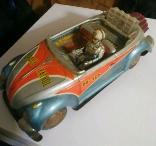 1960s NOMURA VW Beetle Space Patrol Car R - 10 Rare 7