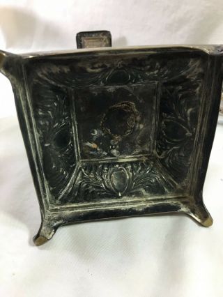 Impressive antique Norblin Polish Judaica brass chanukah menorah candle holder 10