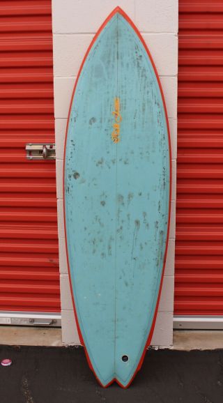 Rare Vintage Rick James Surfboard Surf Board Fishtail Fin San Clemente 6 