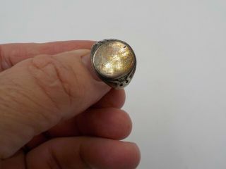 WW2 Era US Army Soldiers Signet Ring Sterling Worn Thin 2