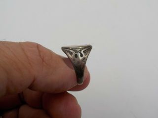 WW2 Era US Army Soldiers Signet Ring Sterling Worn Thin 3