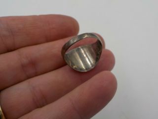 WW2 Era US Army Soldiers Signet Ring Sterling Worn Thin 4