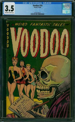 Voodoo 14 Cgc 3.  5 Skeleton Beauty Pageant 1954 Farrell Precode Horror Comic Rare