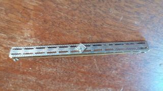 Fine Edwardian Art Deco Diamond 14k White Gold Bar Pin Brooch Bin Obo Fs